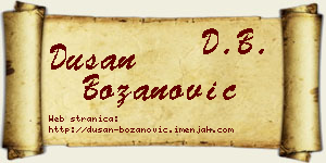 Dušan Božanović vizit kartica